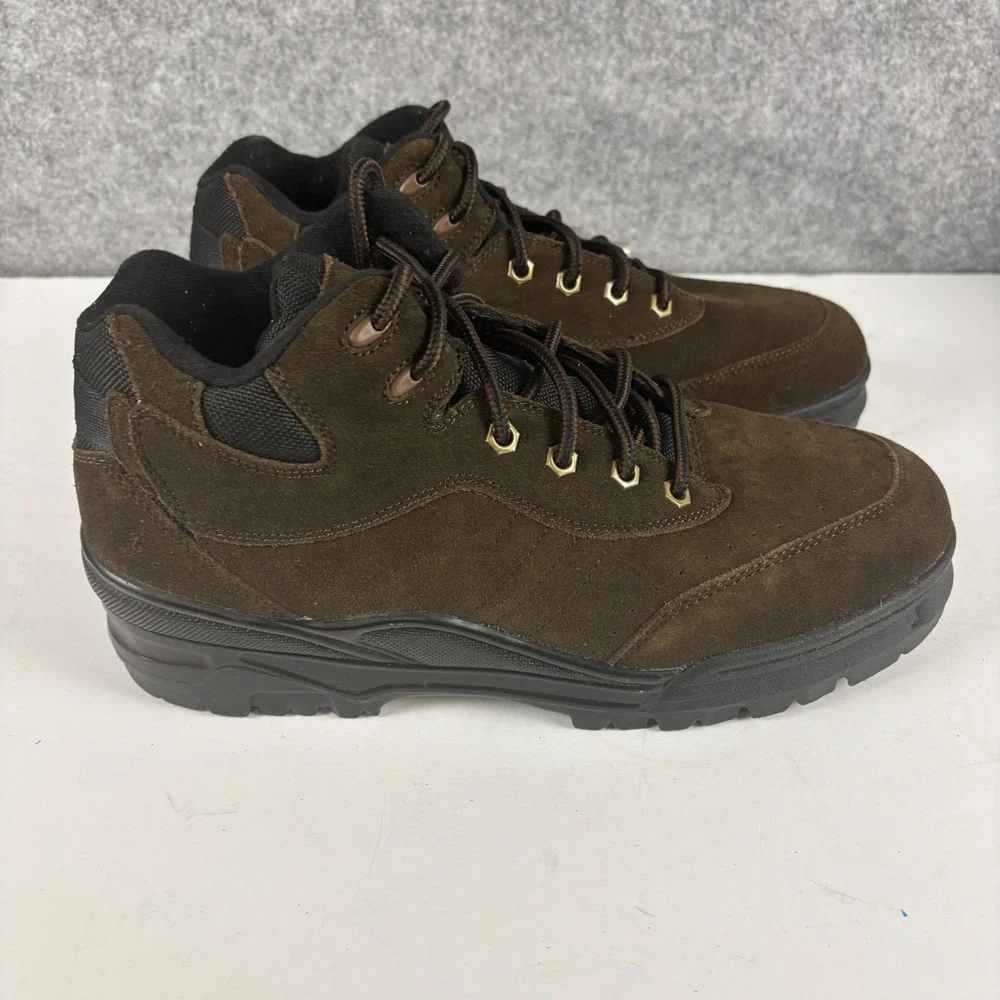 Unbranded Hiking Boots Mens 10 Brown Suede Mid Top Lug Sole 5556 NEW